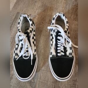 Vans Black and White Old Skool Checkered Sneakers 8 / 9.5